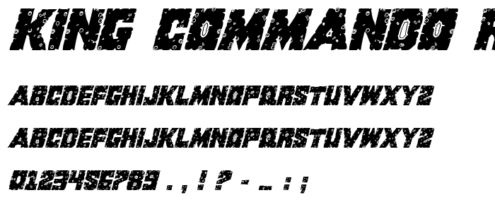 King Commando Riddled II Italic font